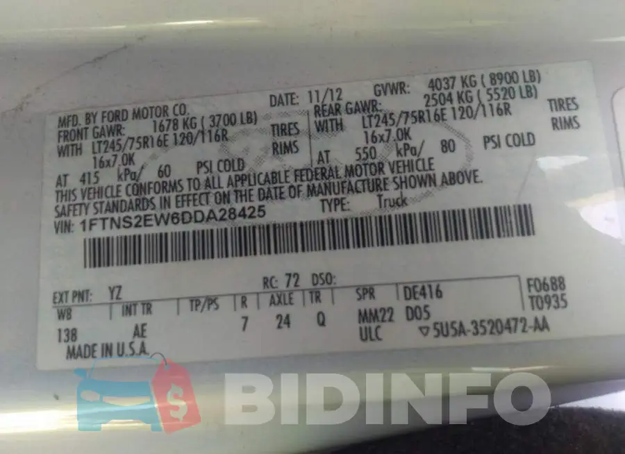 1FTNS2EW6DDA28425 Photo# 9