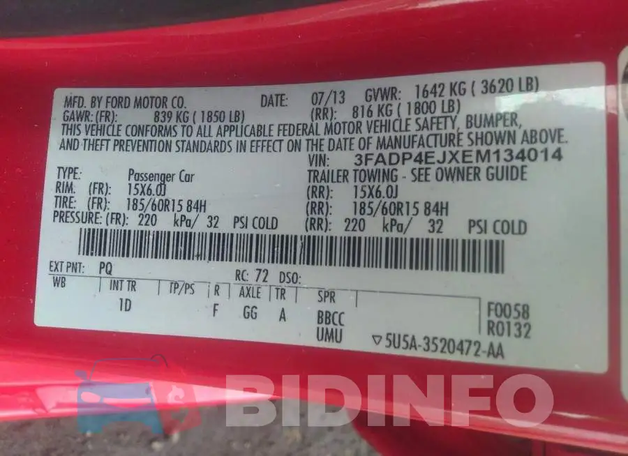 3FADP4EJXEM134014 Photo# 9