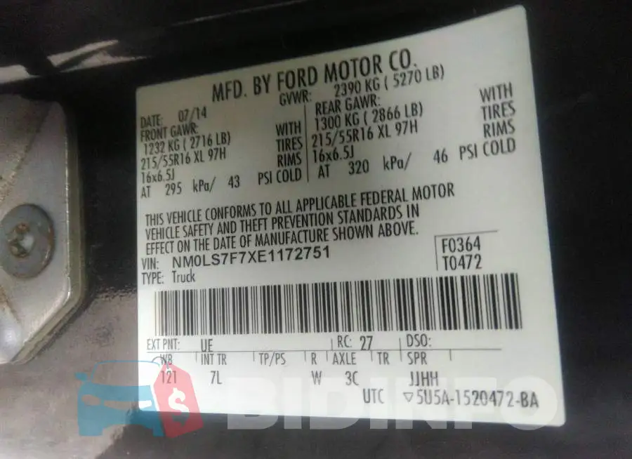 NM0LS7F7XE1172751 Photo# 9