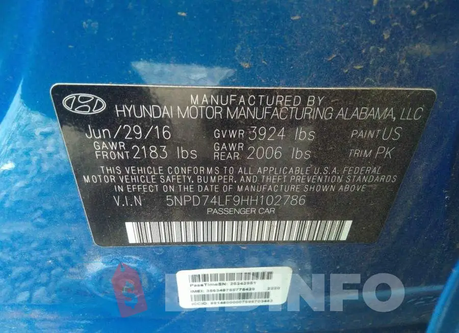 5NPD74LF9HH102786 Photo# 9