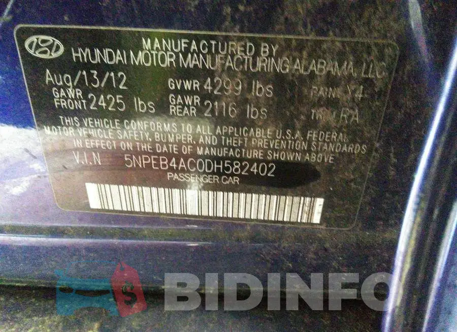 5NPEB4AC0DH582402 Photo# 9