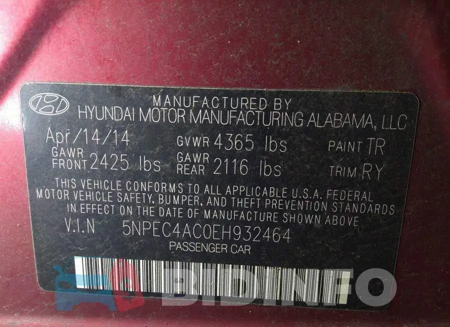 5NPEC4AC0EH932464 Photo# 9