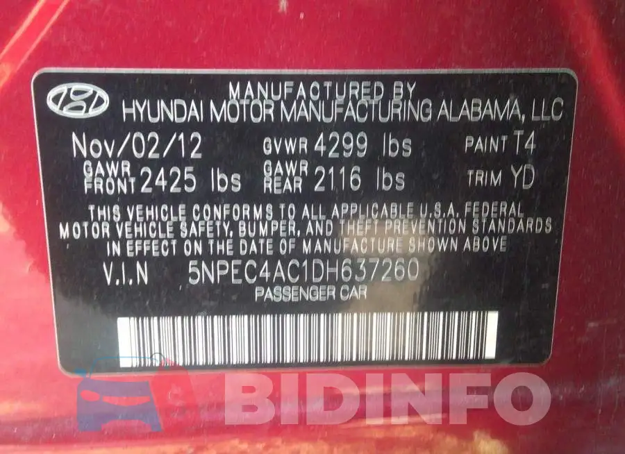 5NPEC4AC1DH637260 Photo# 9