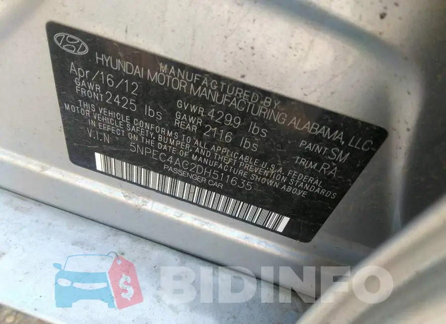 5NPEC4AC2DH511635 Photo# 9