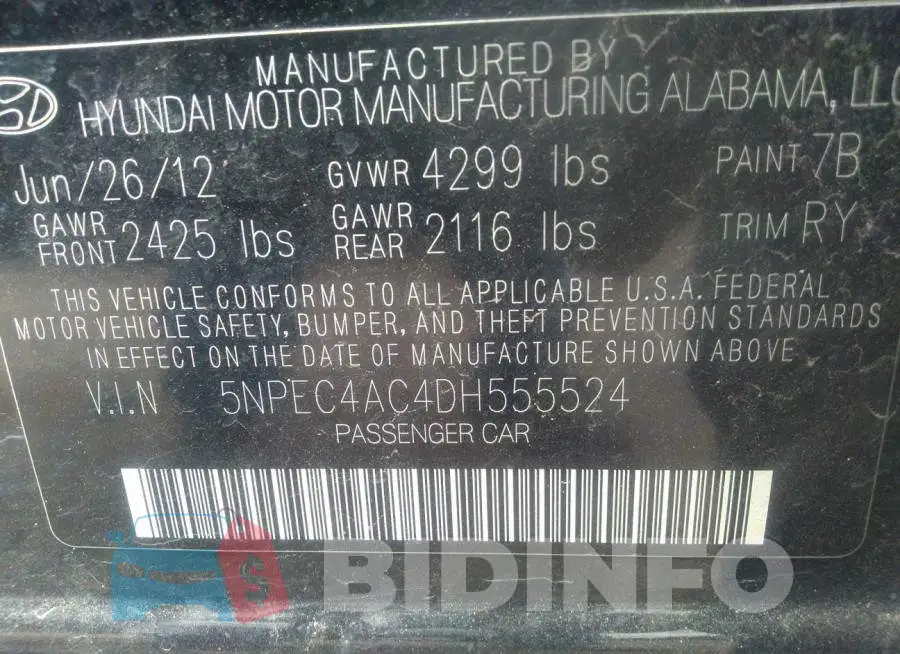 5NPEC4AC4DH555524 Photo# 9
