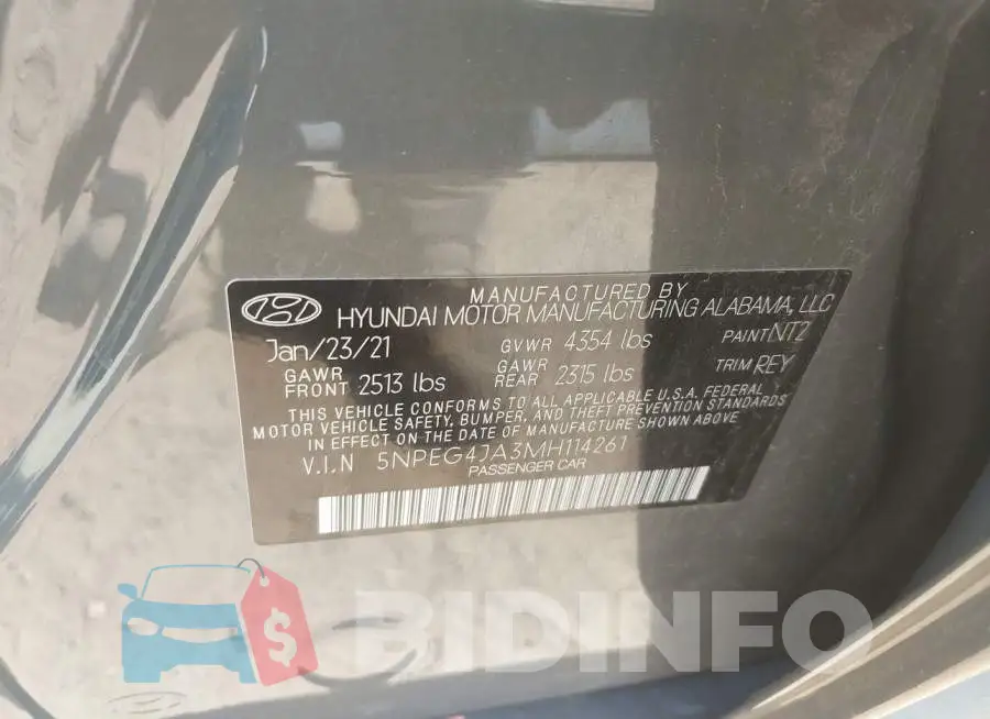 5NPEG4JA3MH114261 Photo# 9