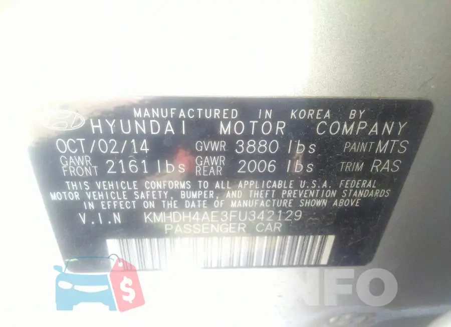 KMHDH4AE3FU342129 Photo# 9