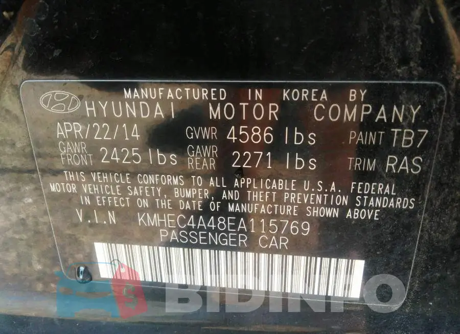 KMHEC4A48EA115769 Photo# 9