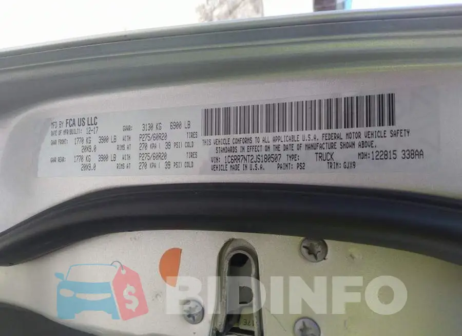 1C6RR7NT2JS180507 Photo# 9