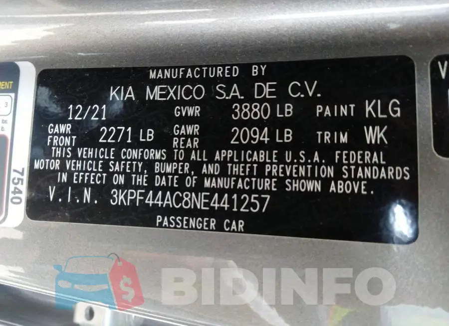 3KPF44AC8NE441257 Photo# 9