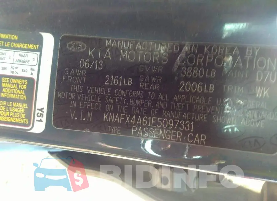 KNAFX4A61E5097331 Photo# 9