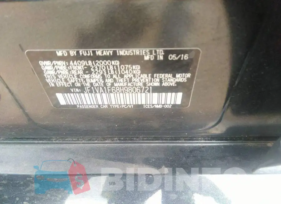 JF1VA1F68H9806721 Photo# 9