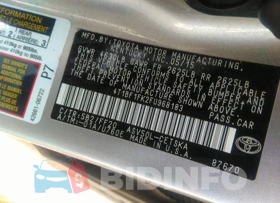 4T1BF1FK2FU968183 Photo# 9