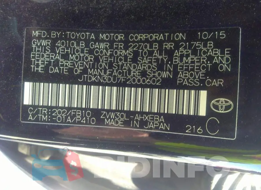 JTDKN3DU7F2000602 Photo# 9