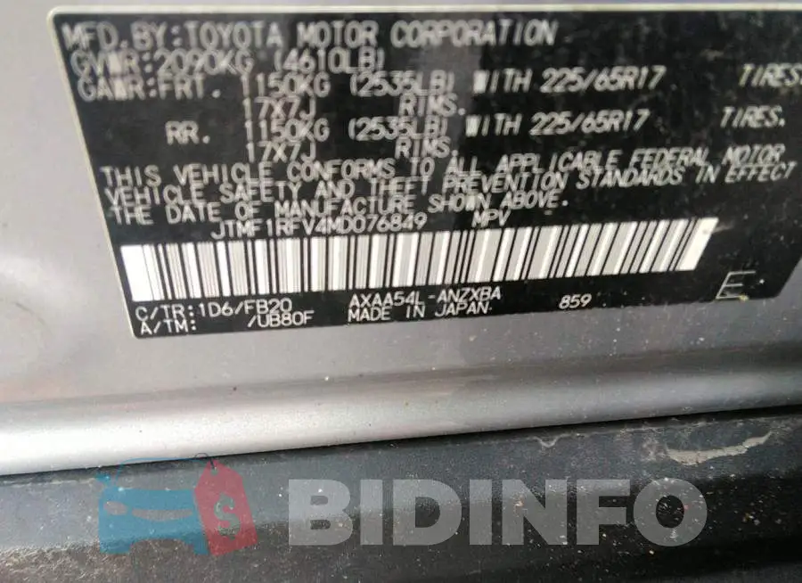 JTMF1RFV4MD076849 Photo# 9