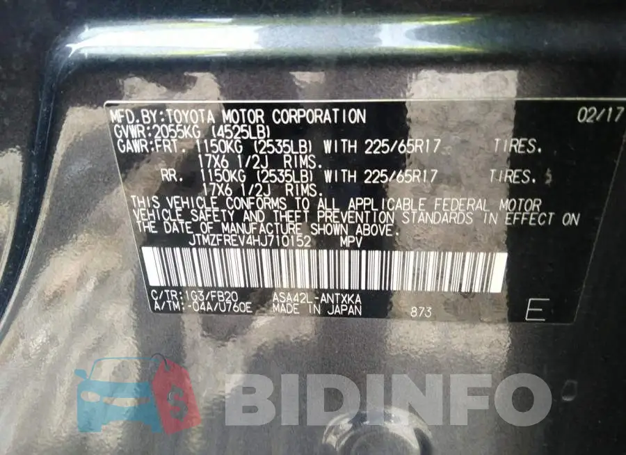 JTMZFREV4HJ710152 Photo# 9