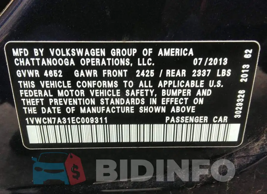 1VWCN7A31EC009311 Photo# 9