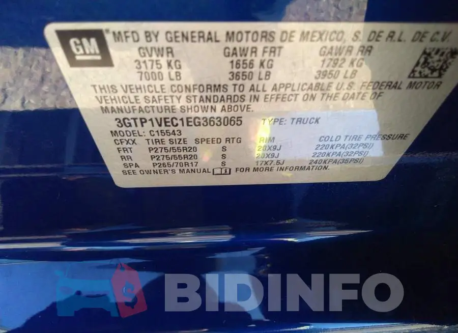 3GTP1VEC1EG363065 Photo# 9
