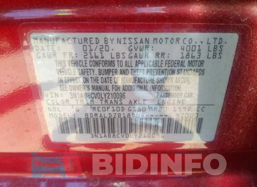 3N1AB8CV0LY210096 Photo# 9