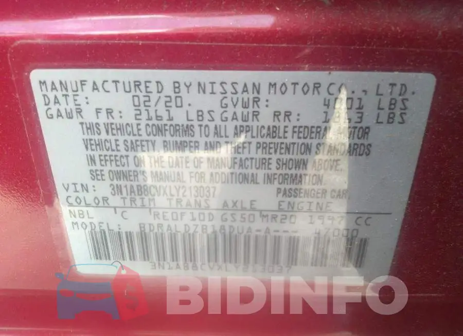 3N1AB8CVXLY213037 Photo# 9