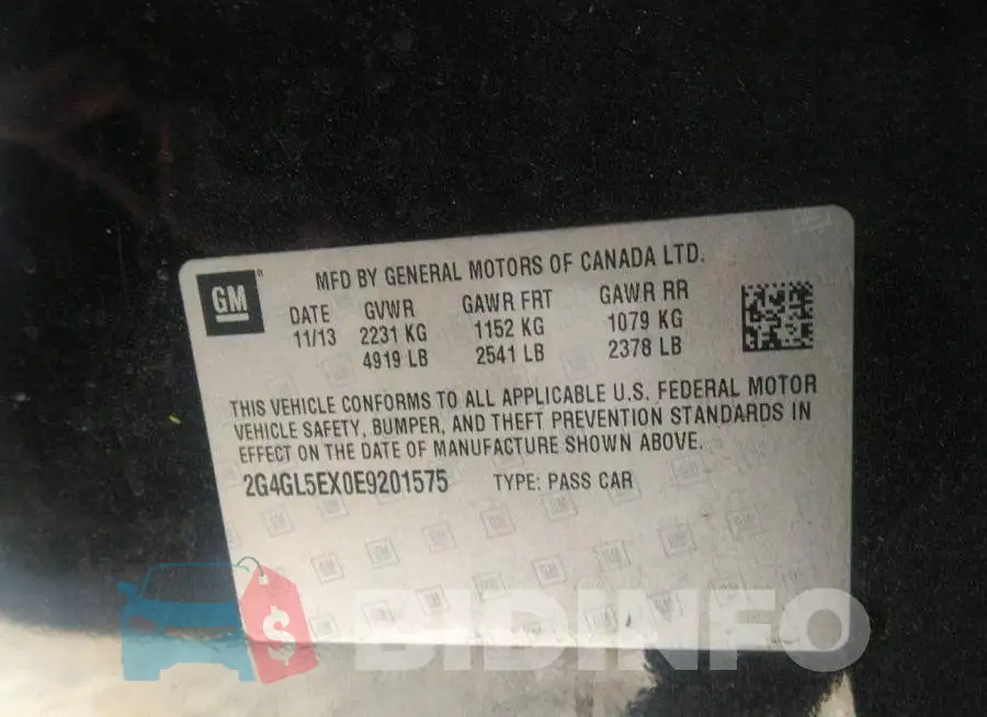 2G4GL5EX0E9201575 Photo# 9