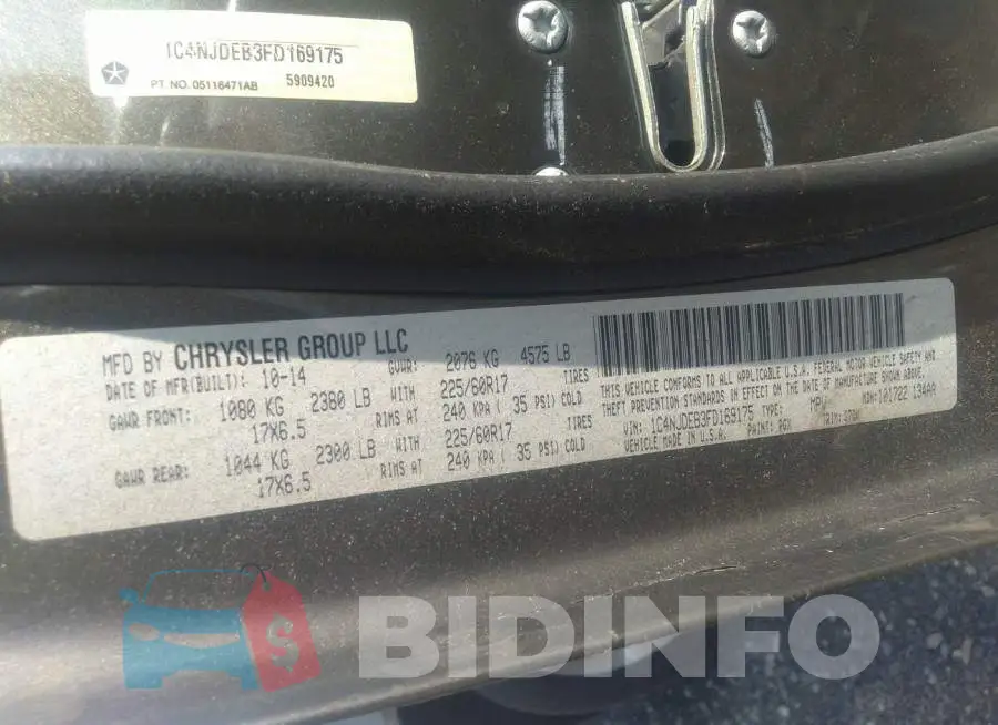 1C4NJDEB3FD169175 Photo# 9