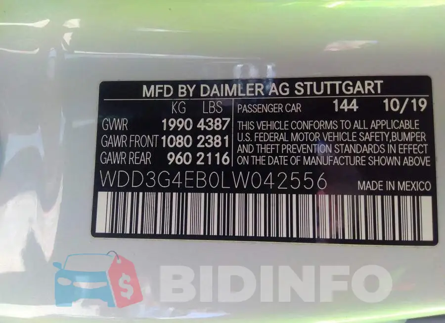 WDD3G4EB0LW042556 Photo# 9