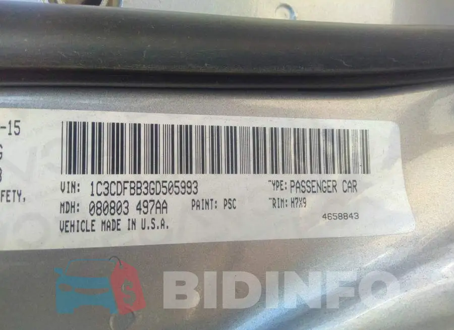 1C3CDFBB3GD505993 Photo# 9
