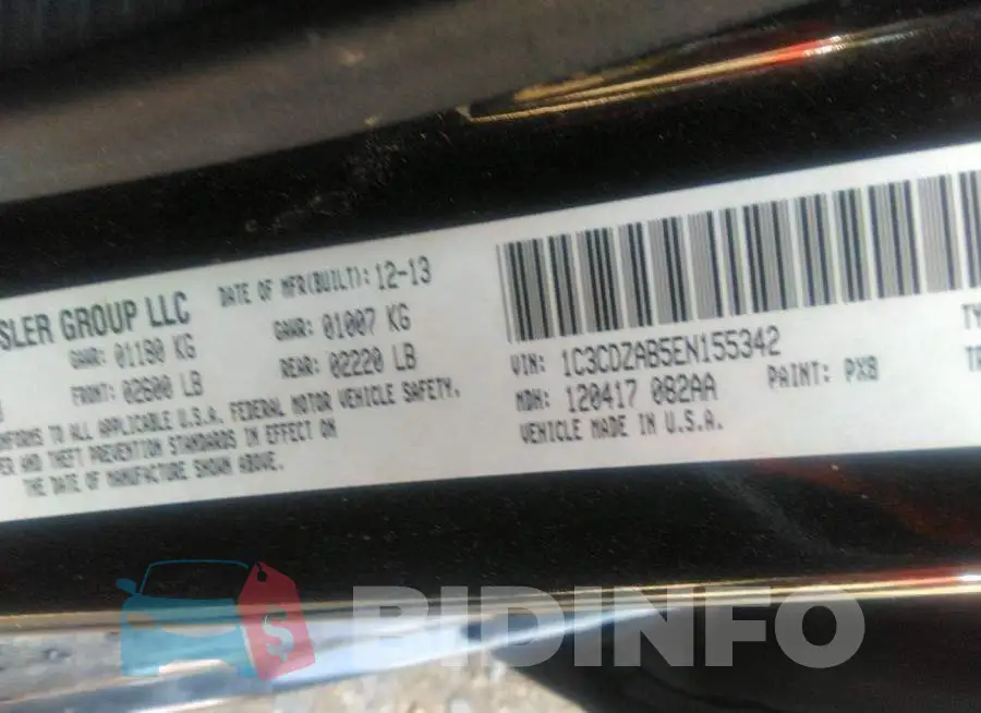 1C3CDZAB5EN155342 Photo# 9