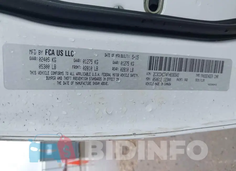 2C3CDXCT4FH836502 Photo# 9