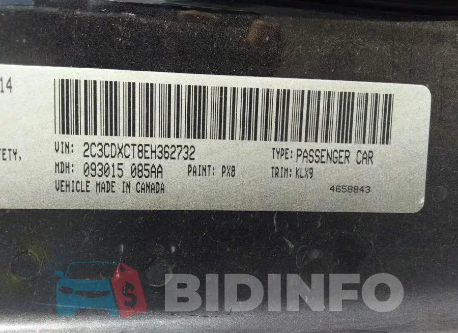 2C3CDXCT8EH362732 Photo# 9