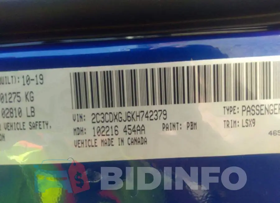 2C3CDXGJ6KH742379 Photo# 9