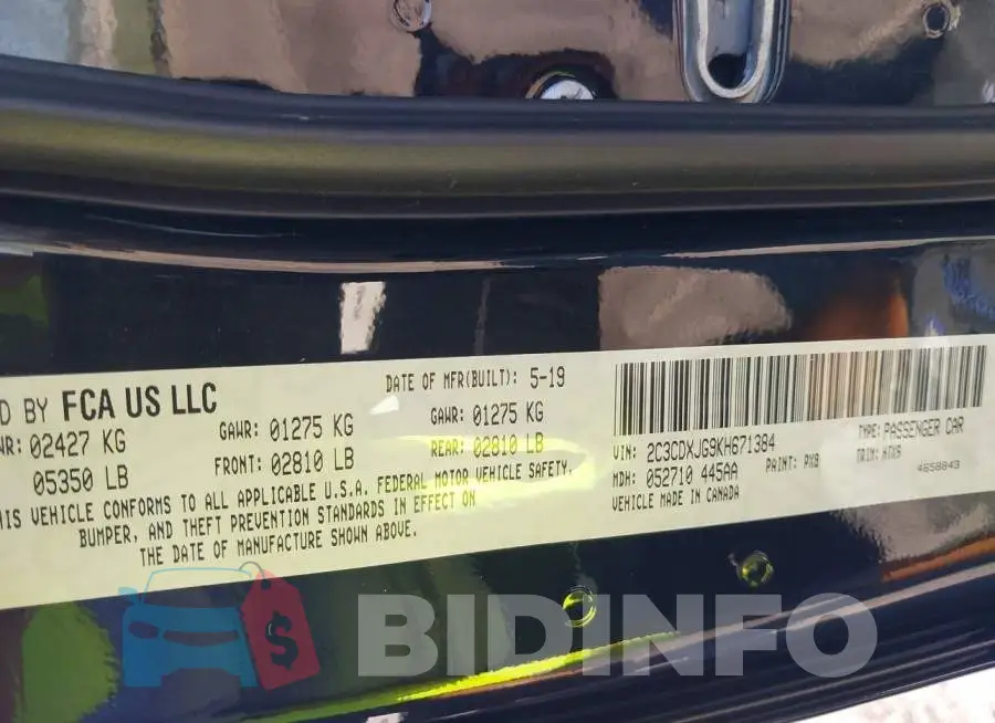 2C3CDXJG9KH671384 Photo# 9