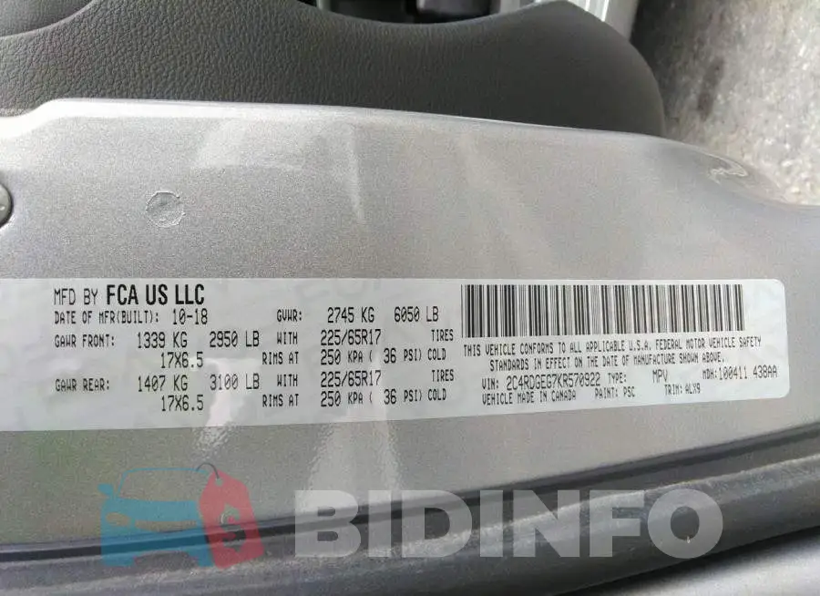 2C4RDGEG7KR570922 Photo# 9