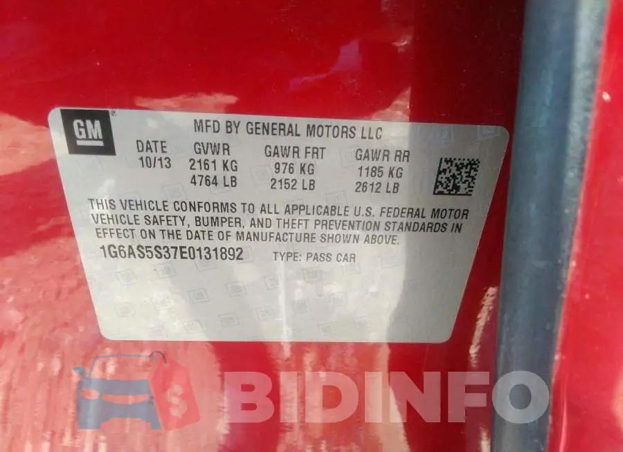 1G6AS5S37E0131892 Photo# 9