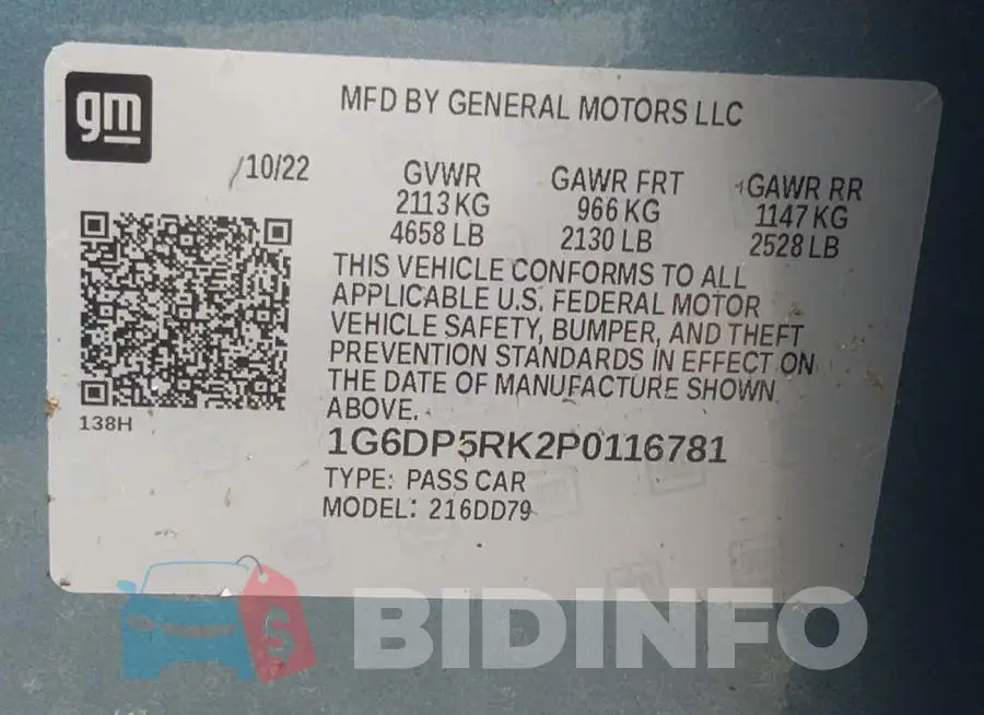1G6DP5RK2P0116781 Photo# 9