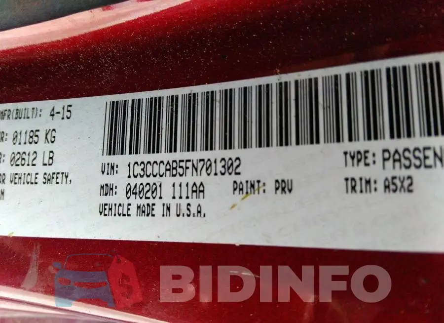 1C3CCCAB5FN701302 Photo# 9