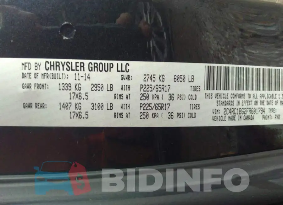 2C4RC1BG2FR601794 Photo# 9