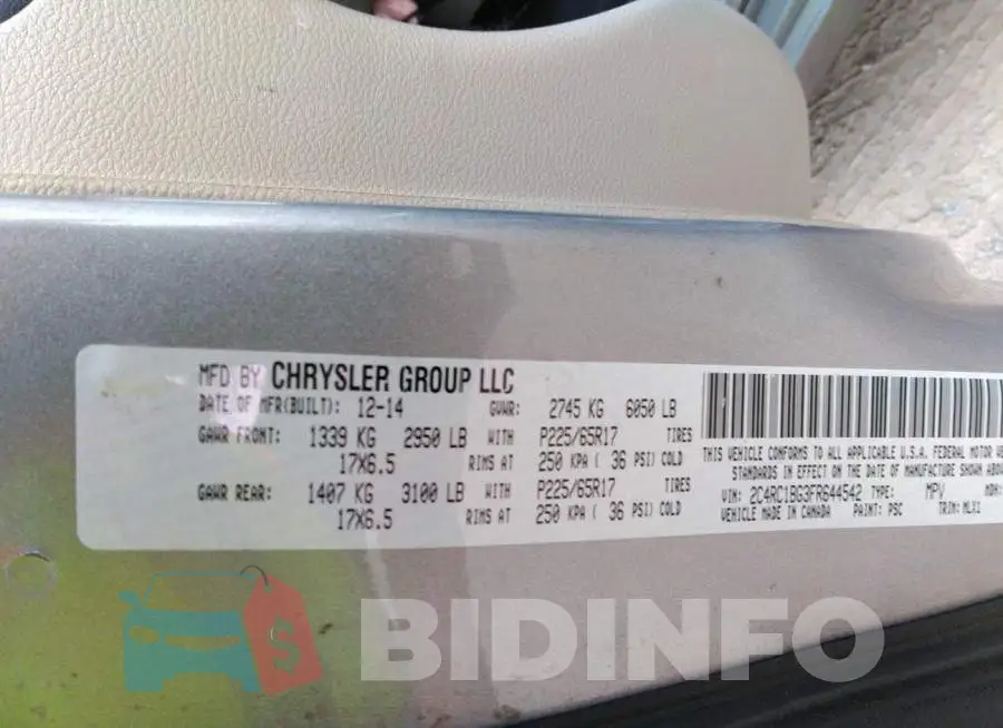 2C4RC1BG3FR644542 Photo# 9