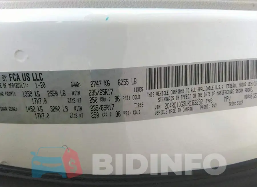 2C4RC1DG3LR163232 Photo# 9