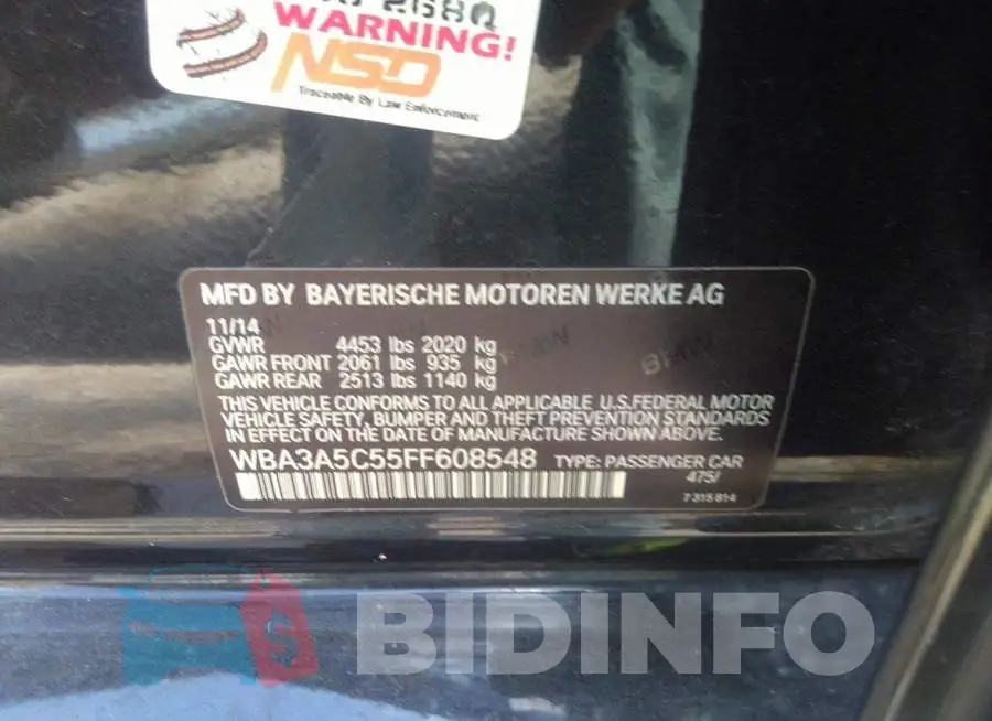 WBA3A5C55FF608548 Photo# 9