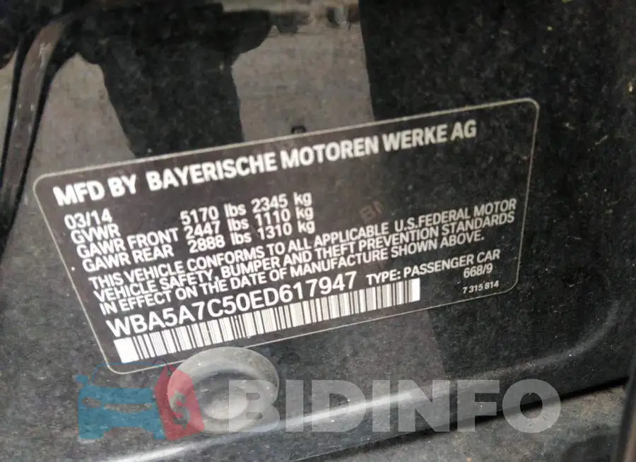 WBA5A7C50ED617947 Photo# 9
