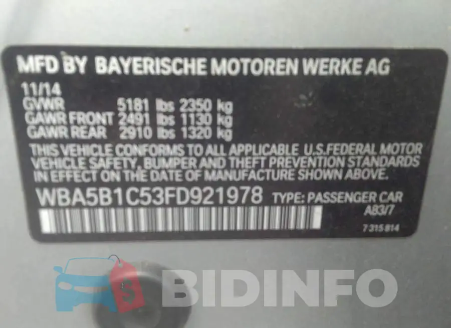 WBA5B1C53FD921978 Photo# 9