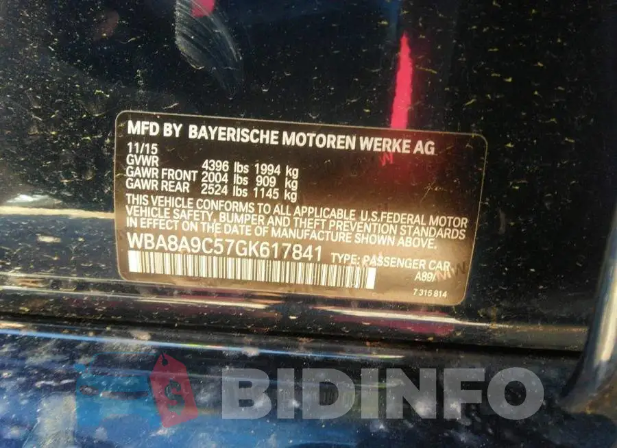 WBA8A9C57GK617841 Photo# 9