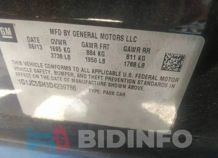 1G1JC5SH3D4239786 Photo# 9