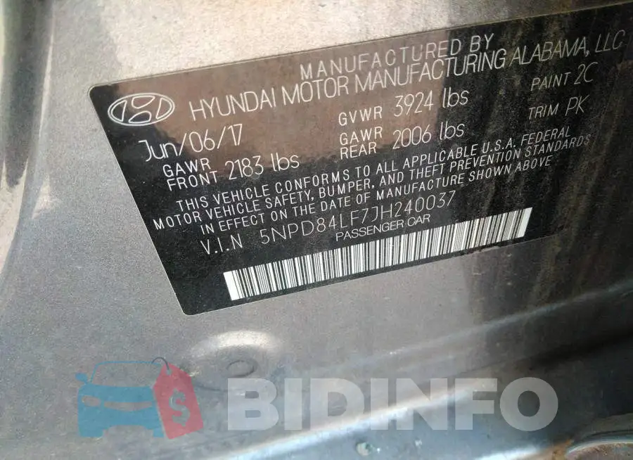 5NPD84LF7JH240037 Photo# 9