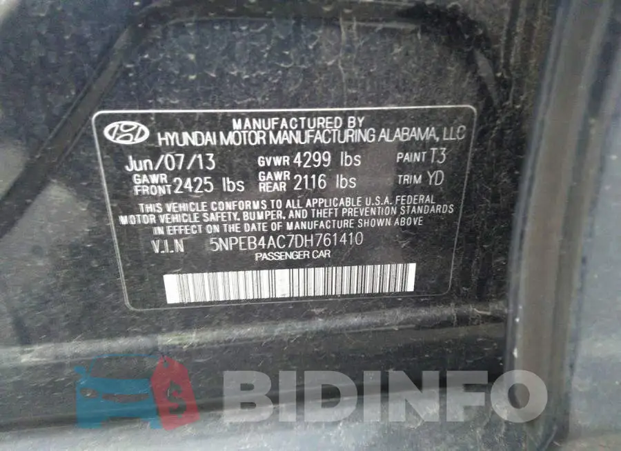 5NPEB4AC7DH761410 Photo# 9