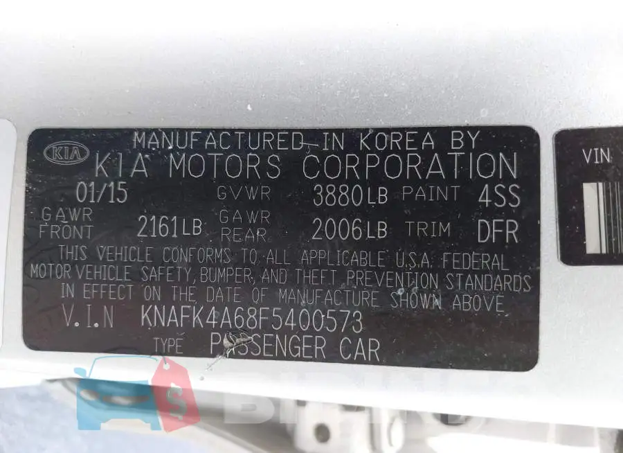 KNAFK4A68F5400573 Photo# 9