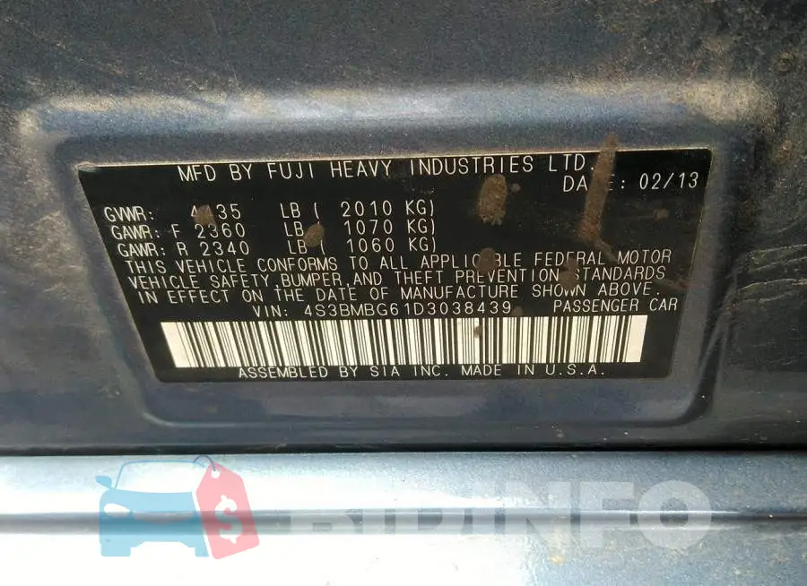 4S3BMBG61D3038439 Photo# 9