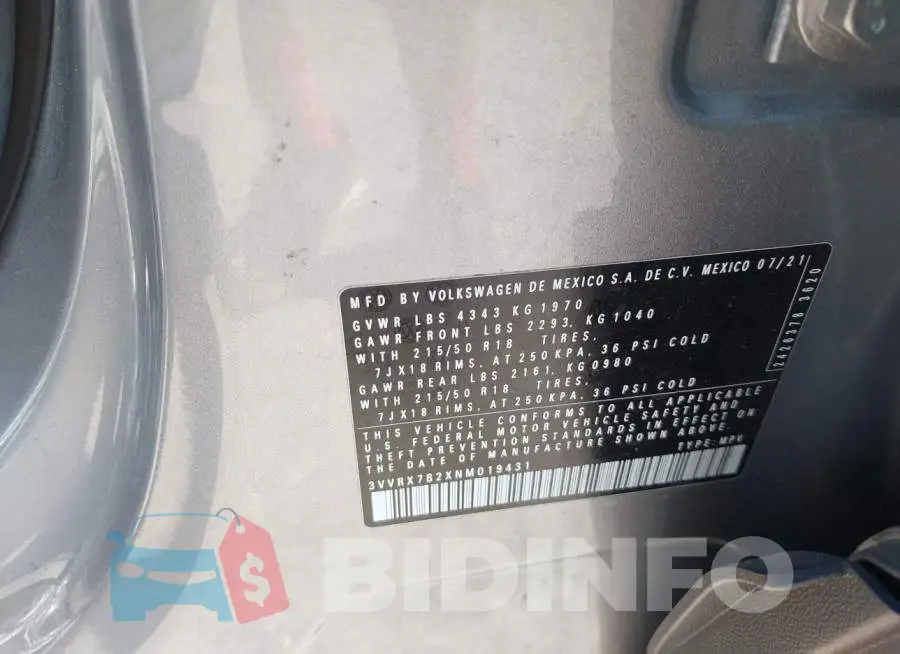 3VVRX7B2XNM019431 Photo# 9